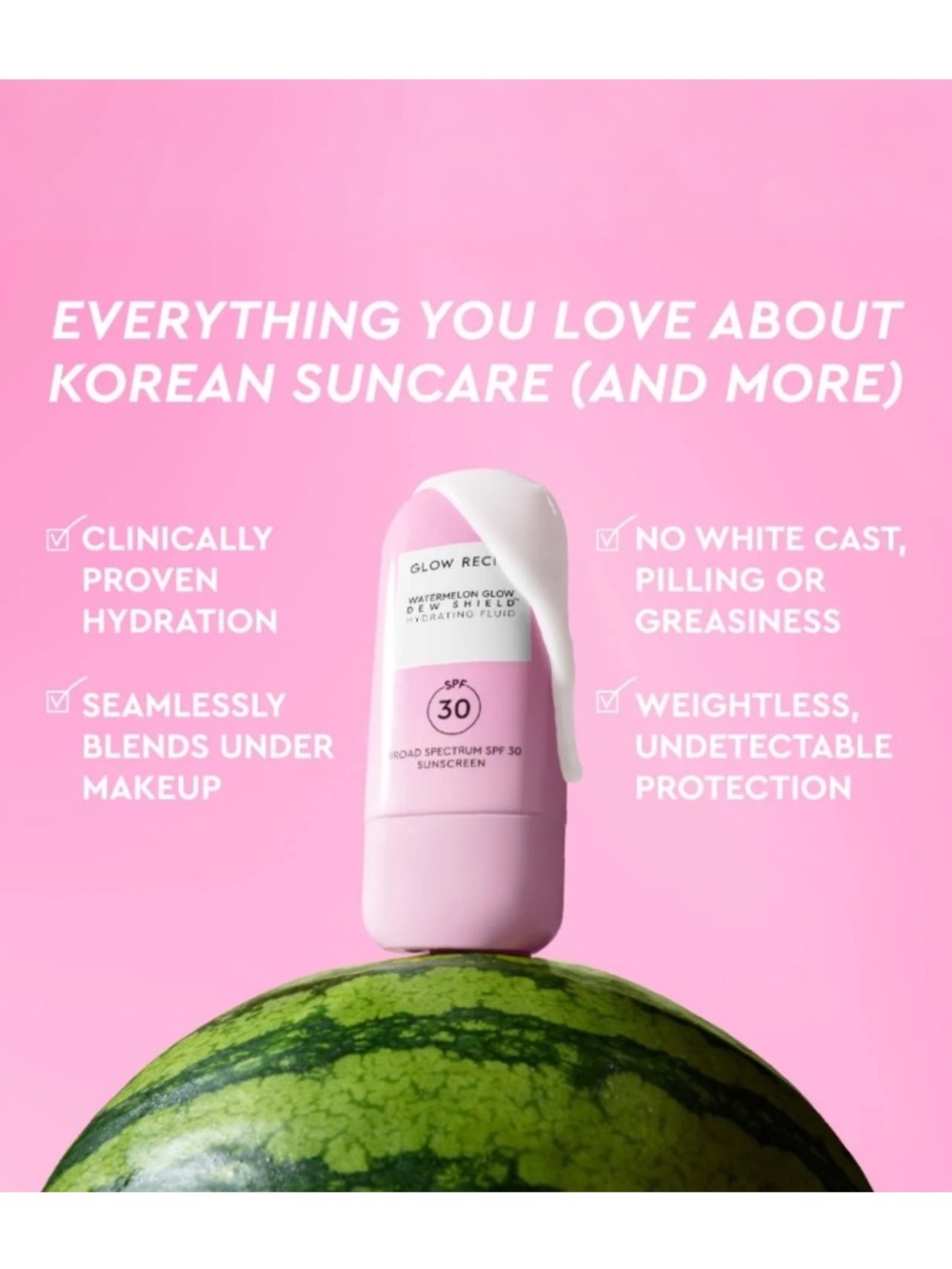 Glow Recipe Watermelon Glow Dew Shield SPF 30 Sunscreen, Full Size, NWT - Picture 3 of 3